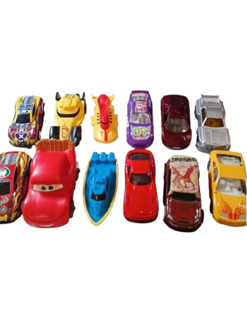 Assorted Toy Car Lot of 12 Diecast and Plastic Vehicles